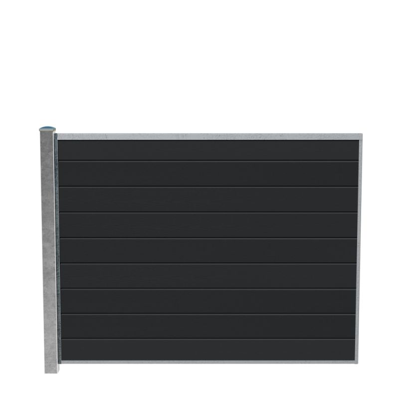 Wimex Fag Fur Classic T140 V-profil WPC Koksgrå Galv. stolpe 1400 x 1893 mm