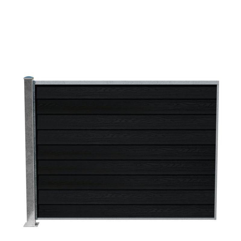 Wimex Fag Glyngøre Royal T140 A-profil WPC Sort Galv. stolpe m/fod 1400 x 1893 mm