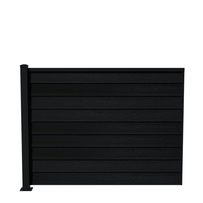 Wimex Fag Glyngøre Royal T140 A-profil WPC Sort Pulverlak stolpe m/ fod 1400 x 1893 mm