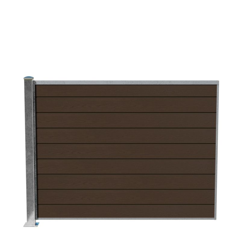 Wimex Fag Glyngøre Superb T140 V-profil WPC Teak Galv. stolpe m/fod 1400 x 1893 mm