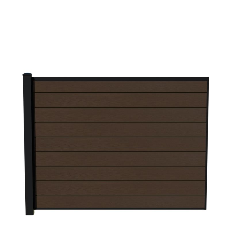 Wimex Fag Glyngøre Superb T140 V-profil WPC Teak Pulverlak stolpe 1400 x 1893 mm