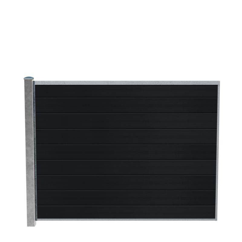 Wimex Fag Livø Prime T140 V-profil WPC MatSort Galv. stolpe 1400 x 1893 mm