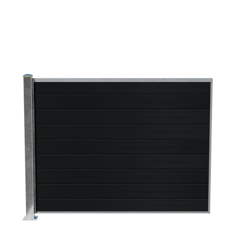 Wimex Fag Livø Prime T140 V-profil WPC MatSort Galv. stolpe m/fod 1400 x 1893 mm