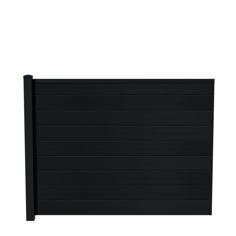 Wimex Fag Livø Prime T140 V-profil WPC MatSort Pulverlak stolpe 1400 x 1893 mm