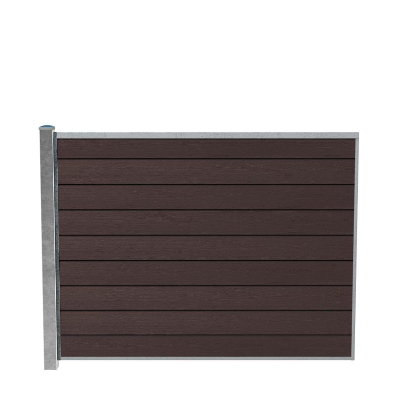 Wimex Fag Livø Prime T140 V-profil WPC MatUmber Galv. stolpe 1400 x 1893 mm