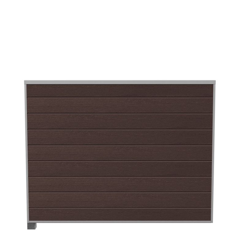 Wimex Fag Livø Prime T140 V-profil WPC MatUmber Galv. stolpe J-skinne 1400 x 1893 mm