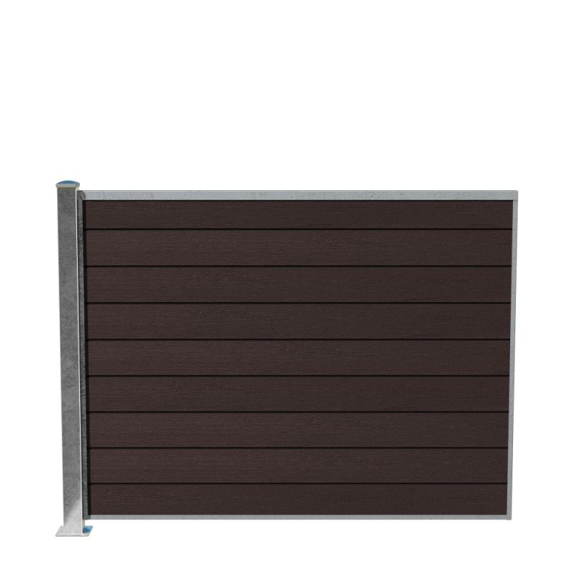 Wimex Fag Livø Prime T140 V-profil WPC MatUmber Galv. stolpe m/fod 1400 x 1893 mm