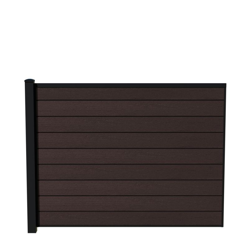 Wimex Fag Livø Prime T140 V-profil WPC MatUmber Pulverlak stolpe 1400 x 1893 mm