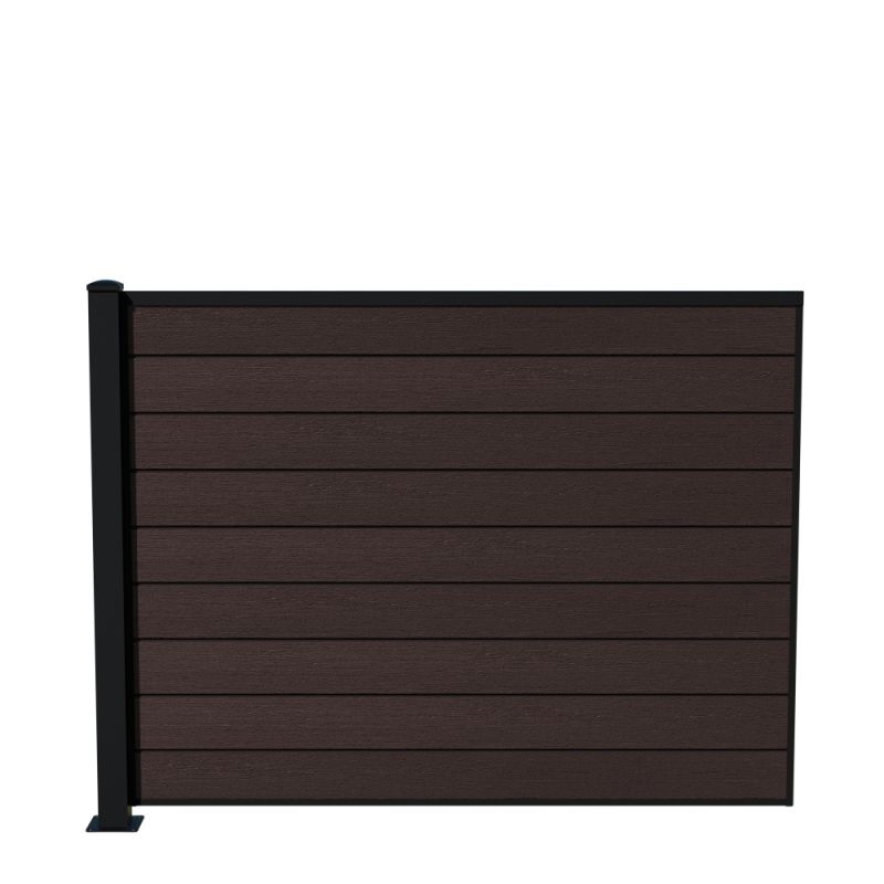 Wimex Fag Livø Prime T140 V-profil WPC MatUmber Pulverlak stolpe m/ fod 1400 x 1893 mm