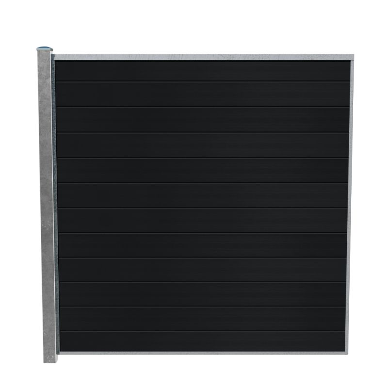 Wimex Fag Livø Prime T180 V-profil WPC MatSort Galv. stolpe 1800 x 1893 mm