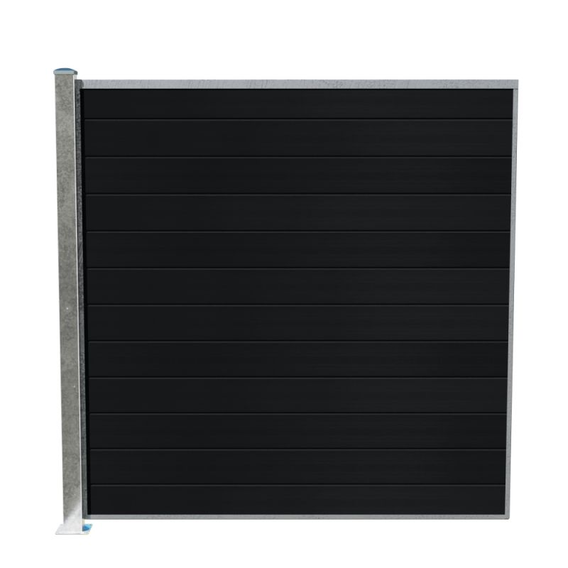 Wimex Fag Livø Prime T180 V-profil WPC MatSort Galv. stolpe m/fod 1800 x 1893 mm
