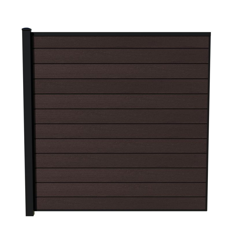 Wimex Fag Livø Prime T180 V-profil WPC MatUmber Pulverlak stolpe 1800 x 1893 mm