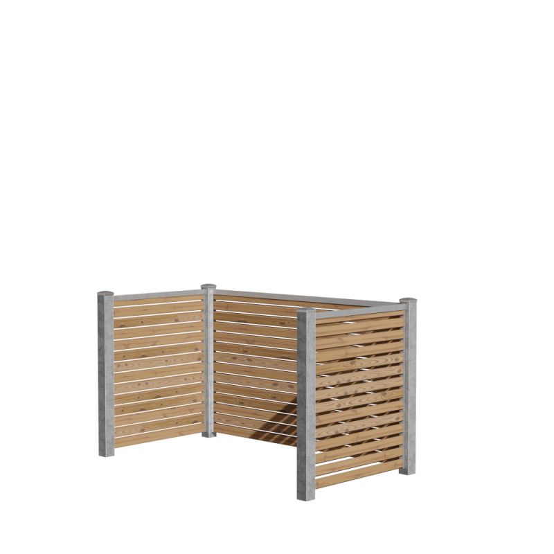Wimex Skraldeskjul Dobbelt Trend Classic Rombe S17 Termotræ Galv. stolpe