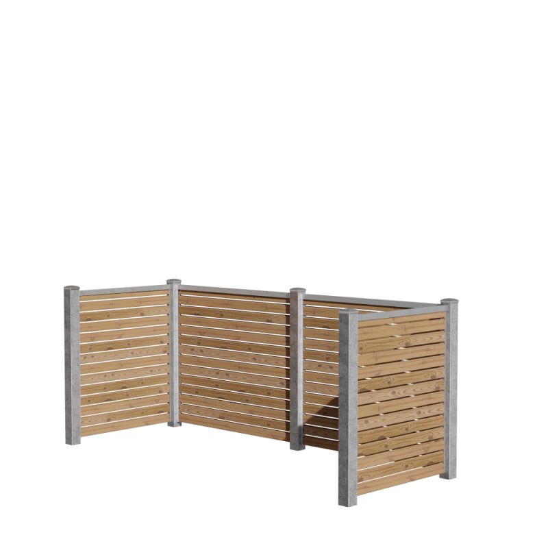 Wimex Skraldeskjul Triple Trend Classic Rombe S17 Termotræ Galv. stolpe