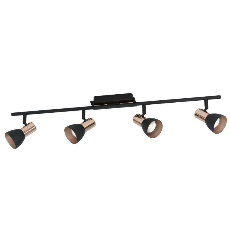 EGLO Barnham Spot 4x3,3w Kobber/sort - Spotlampe - 94587