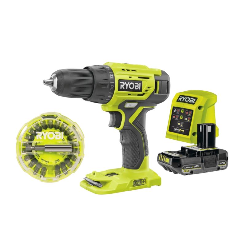 Ryobi One+ R18DD4-1C20CO Boremaskine med Batteri & Lader