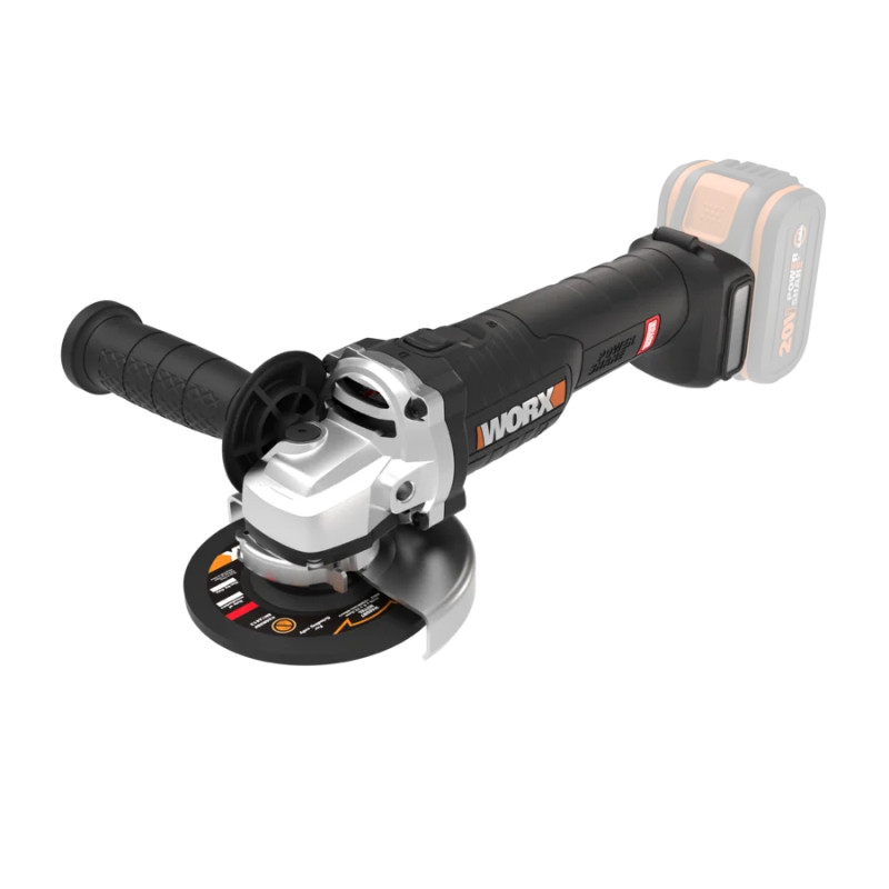 Worx 20V 115mm vinkelsliber, kulfri, solo - VAREN ER UDGÅET