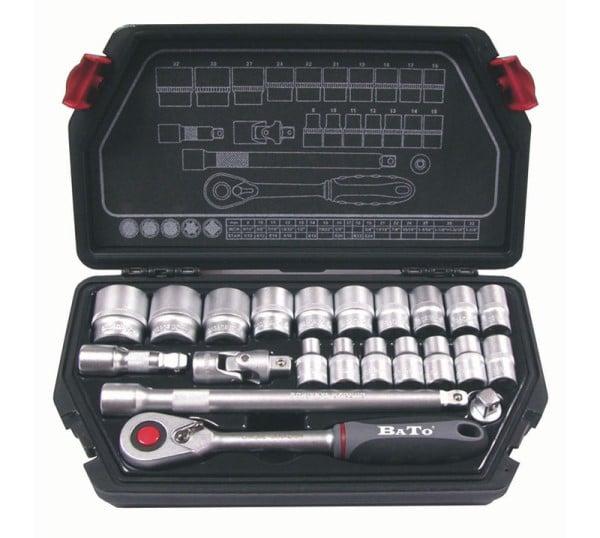 BATO Topnøglesæt 1/2" SplineLock 10-32mm 22 dele.