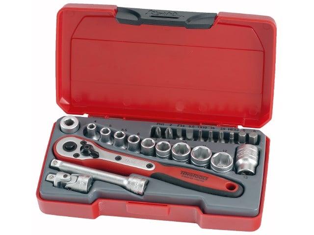 Topnøglesæt Teng Tools med T1424 ¼" â¡-fatning