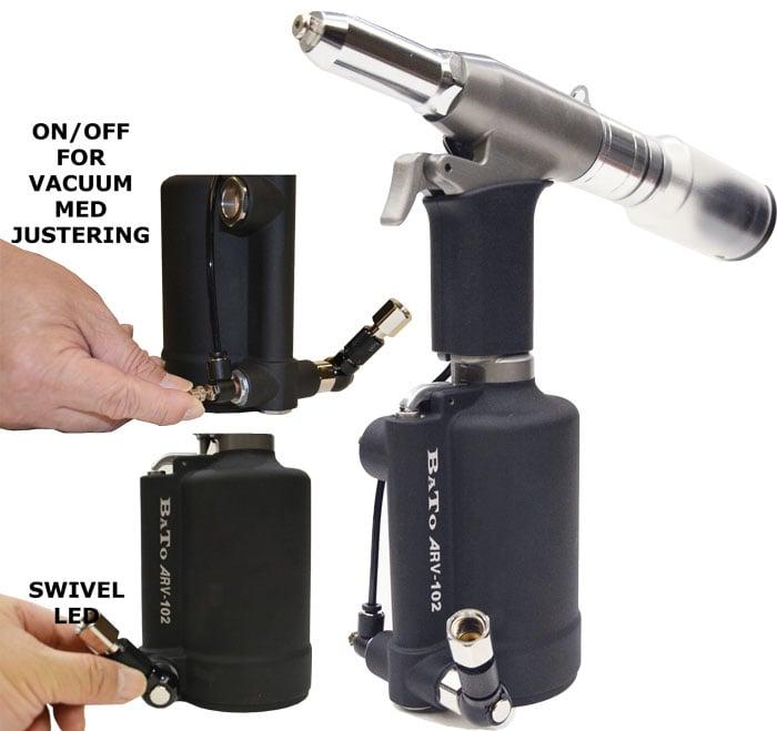 BATO Heavy-Duty Luftnitteapparat 2,4-4,8mm. Med vacuum system.