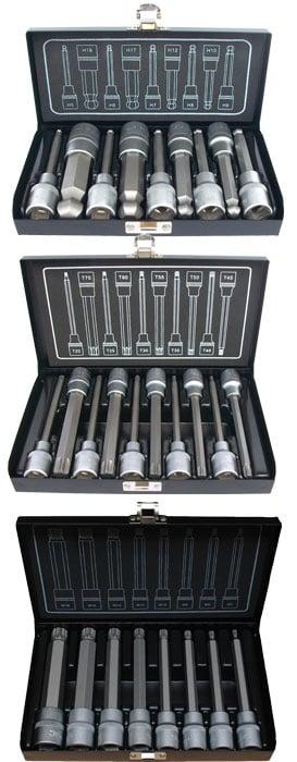BATO Kombi pakke. Stifttopsæt lang med kugle 5-19mm 1/2", stifttopsæt lang Torx 20-70 1/2", stifttopsæt lang XZN 5-18 1/2". 28 dele