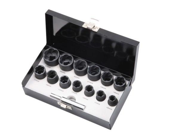 BATO Kraftdemontage Twisttopsæt 1/2" 10-27mm kort. 14 dele.