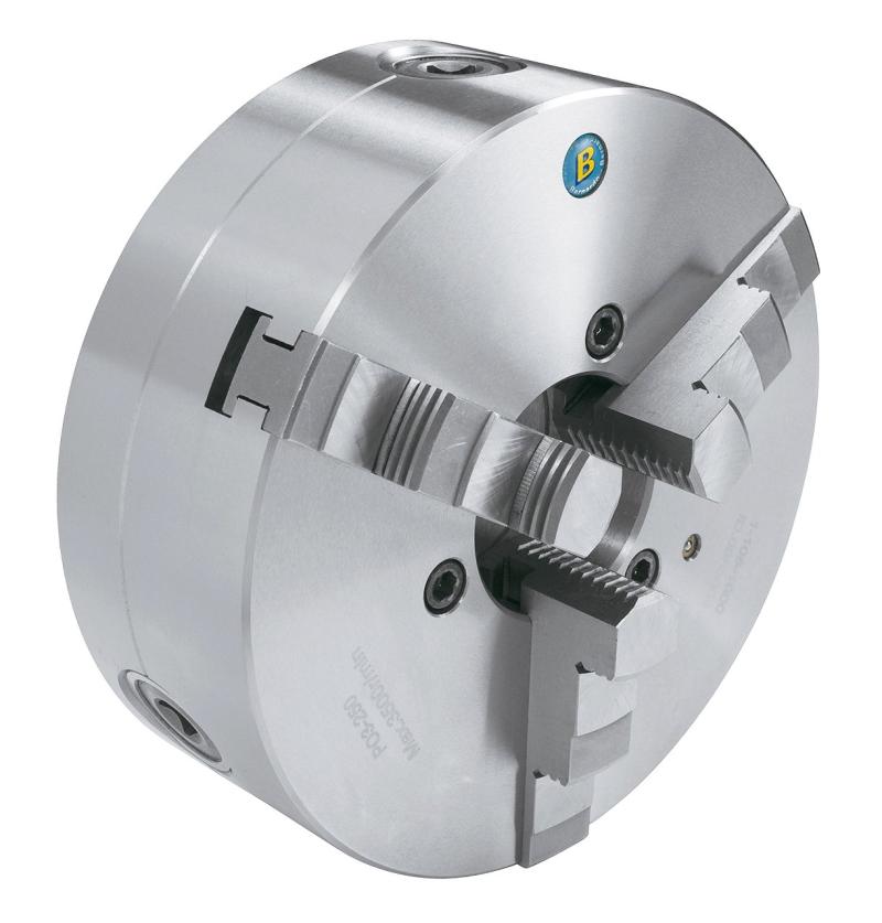 Centrerpatron 3-bakket P03 ø160 mm stål DIN 6350