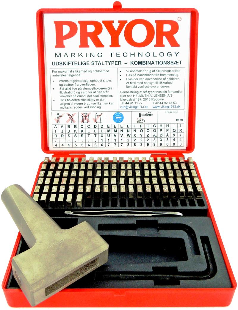 PRYOR kombi.sæt 6mm m/100 typer+holder