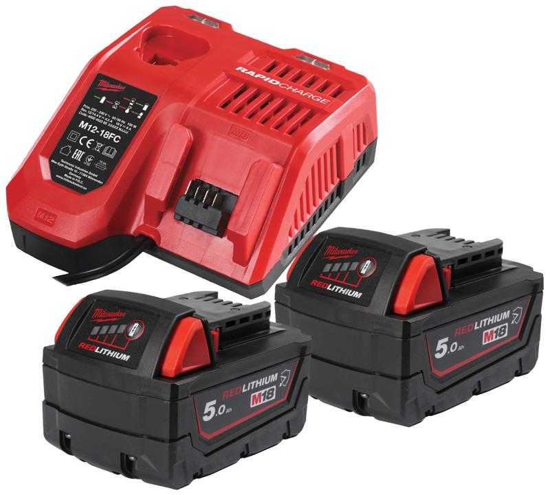 Batteripakke NRGCR-502, 2Ã18V/5,0Ah+lader M12-18FC