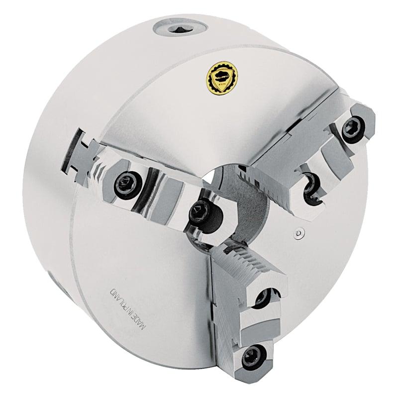 BISON 3-Bakket Centrerpatron Ø125 mm-Støbejern-DIN 6350-Montering på bagsiden (cylindrisk holder)-3205-125