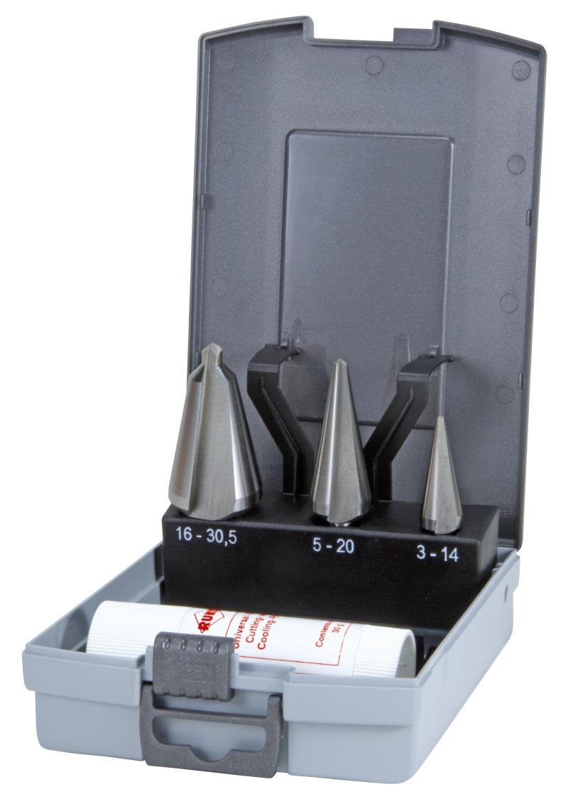 Pladeborsæt HSS-Co5 1-2-3 plastæske