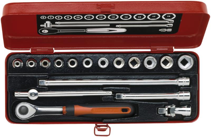 Ergo topnøglesæt mm 3/8"firk.7430GE