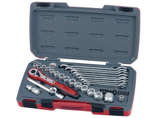 Topnøglesæt. Med 3/8" â¡-fatning. Teng Tools T3840