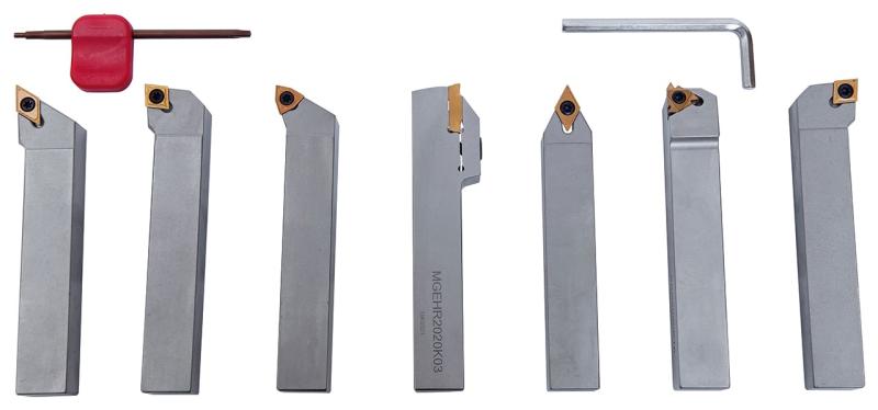 Multi drejestål sæt - 7 dele 20 x 20 mm skaft inkl. drejeplatter