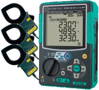 Kyoritsu 6305  -  3-faset mini energianalysator m. 500A strømtænger