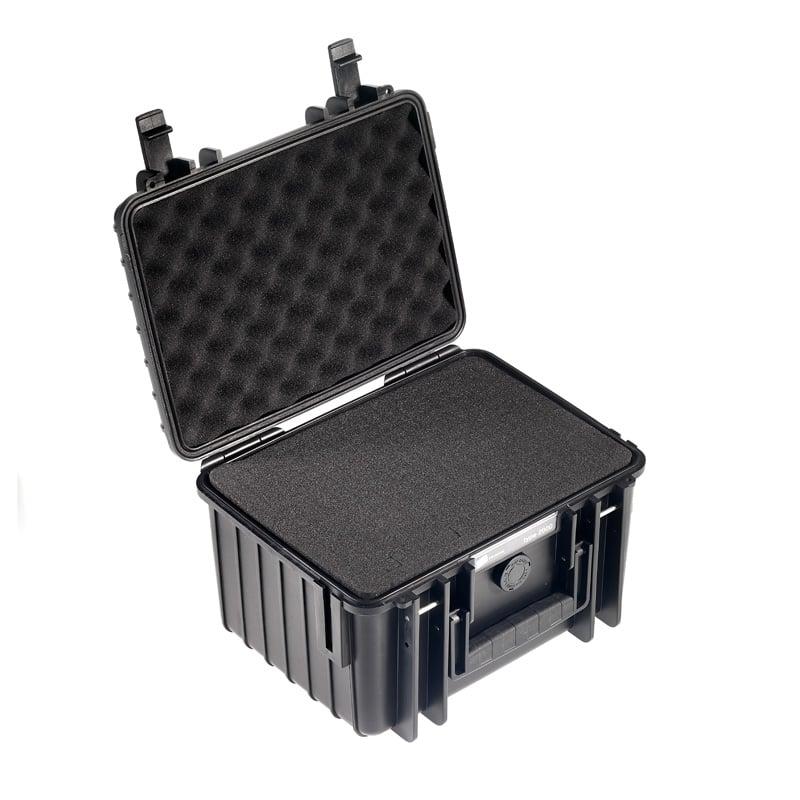 OUTDOOR kuffert i sort 250x175x155 mm med skum polstring Volume: 6,6 L Model: 2000/B/SI
