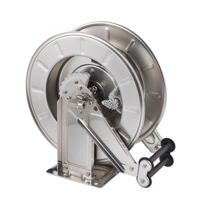 Faicom rustfri slangeopruller, 15 m. 1" 100Â°C 20 bar, u/slange, koldt/varmt vand og trykluft