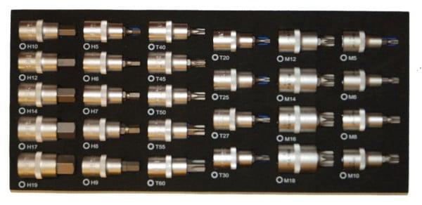 BATO Stifttopsæt 1/2" 6kt 5-19mm, Torx 20-60, XZN M5-M18. EVA 1/3.