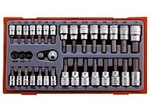 35 dele Top- og bitssæt med 1/4" og 3/8" â¡-fatning Teng Tools TTBS35