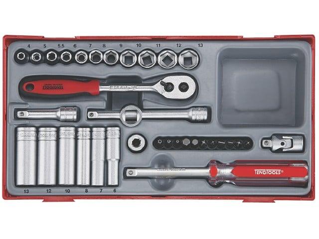 Topnøglesæt Teng Tools med 1/4" â¡-fatning TT1435 - 35 dele